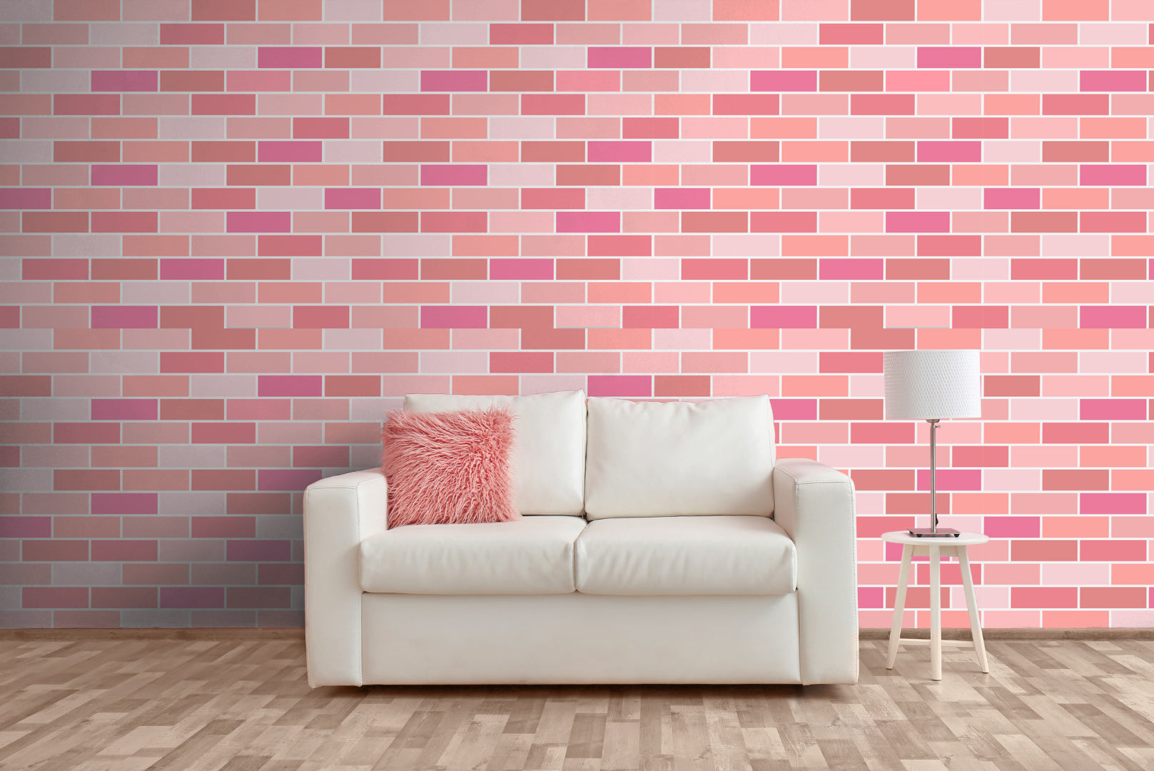 Pink Brick Gradient Mural – Wallprints