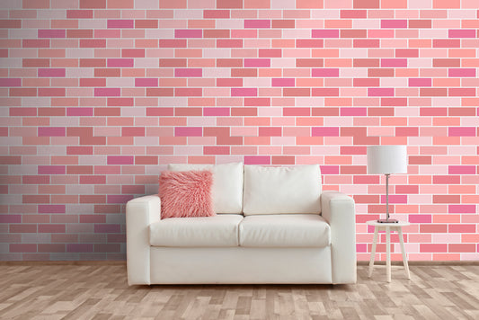 Pink Brick Gradient Mural
