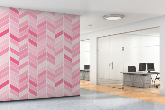 Pink Chevron Style Mural